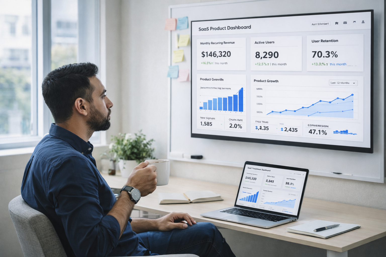 Engineer working with a SaaS product dashboard